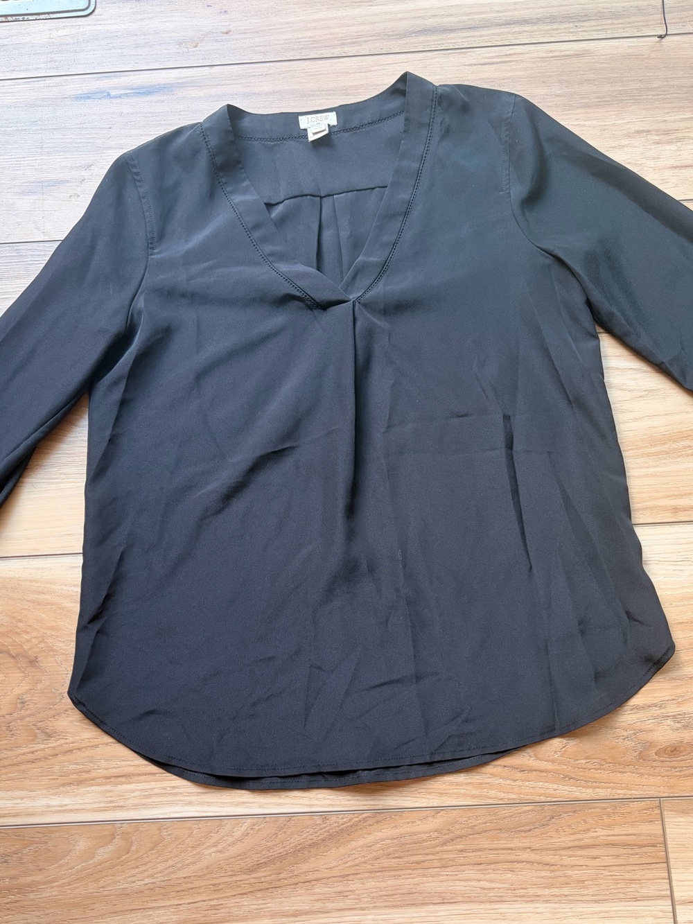 J. Crew Women's V-Neck Long Sleeve Blouse - Charcoal